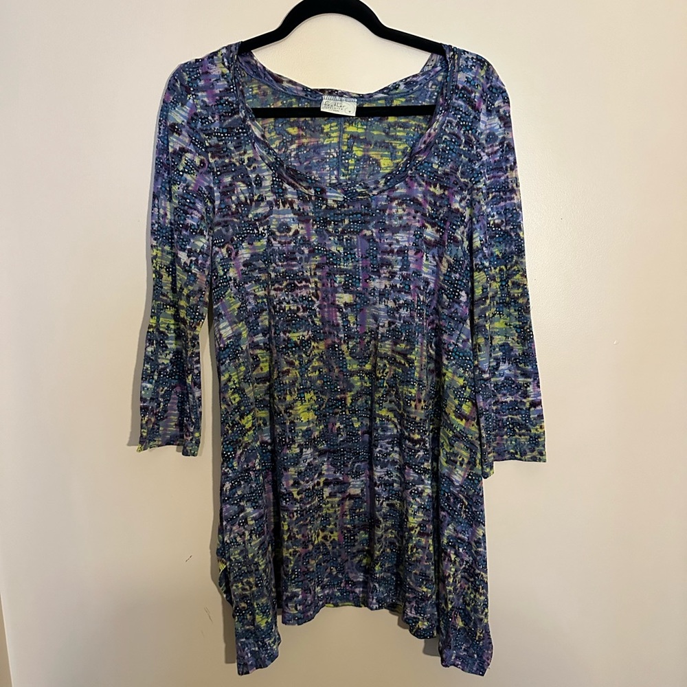 Feather Scoop Neck Tunic size XL